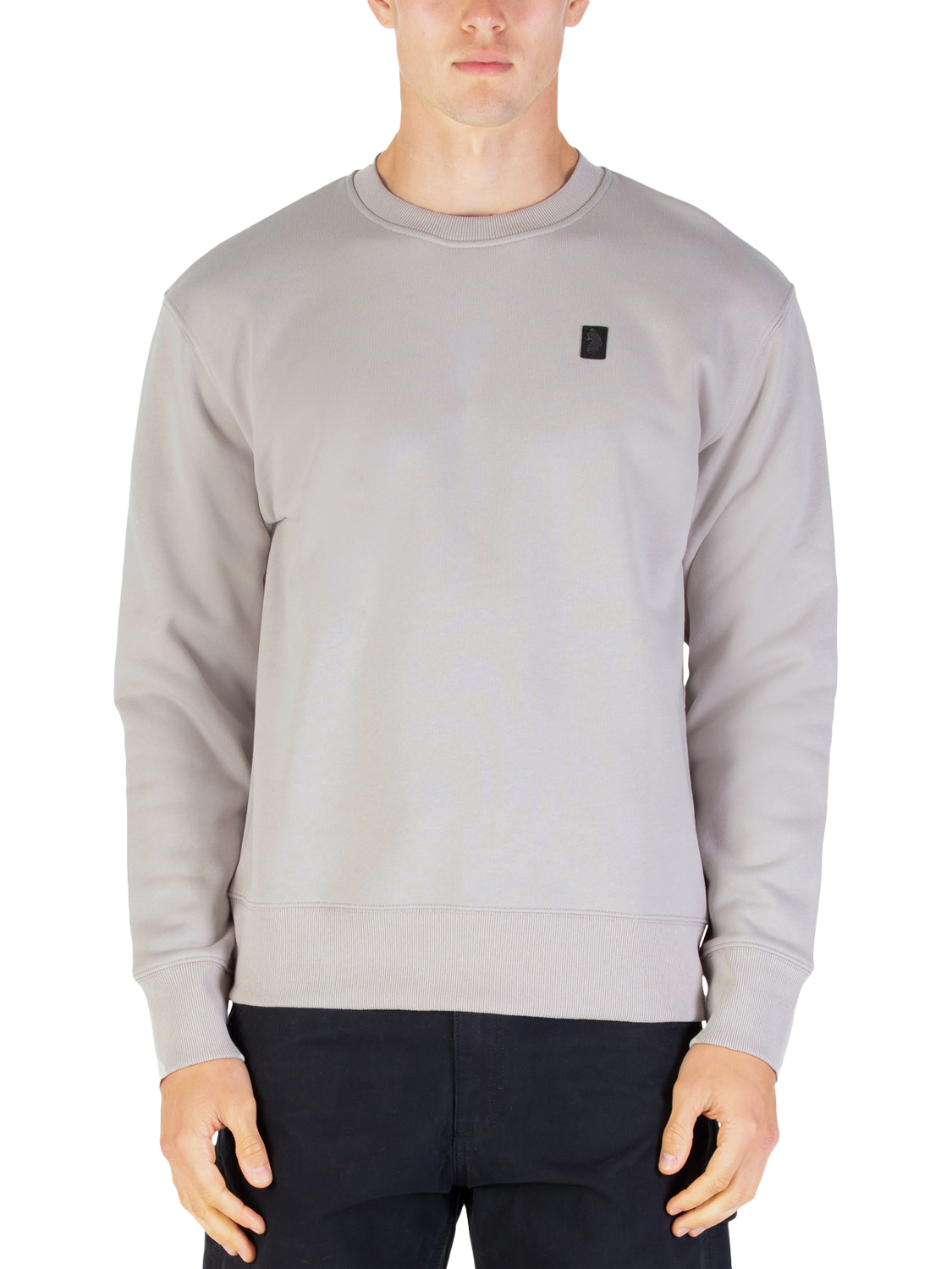 Product image 1 of 6, which shows LUKE 1977 Parker Crew Neck Cotton Jumper, Cement, S