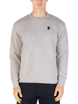 LUKE 1977 Parker Crew Neck Cotton Jumper, Cement