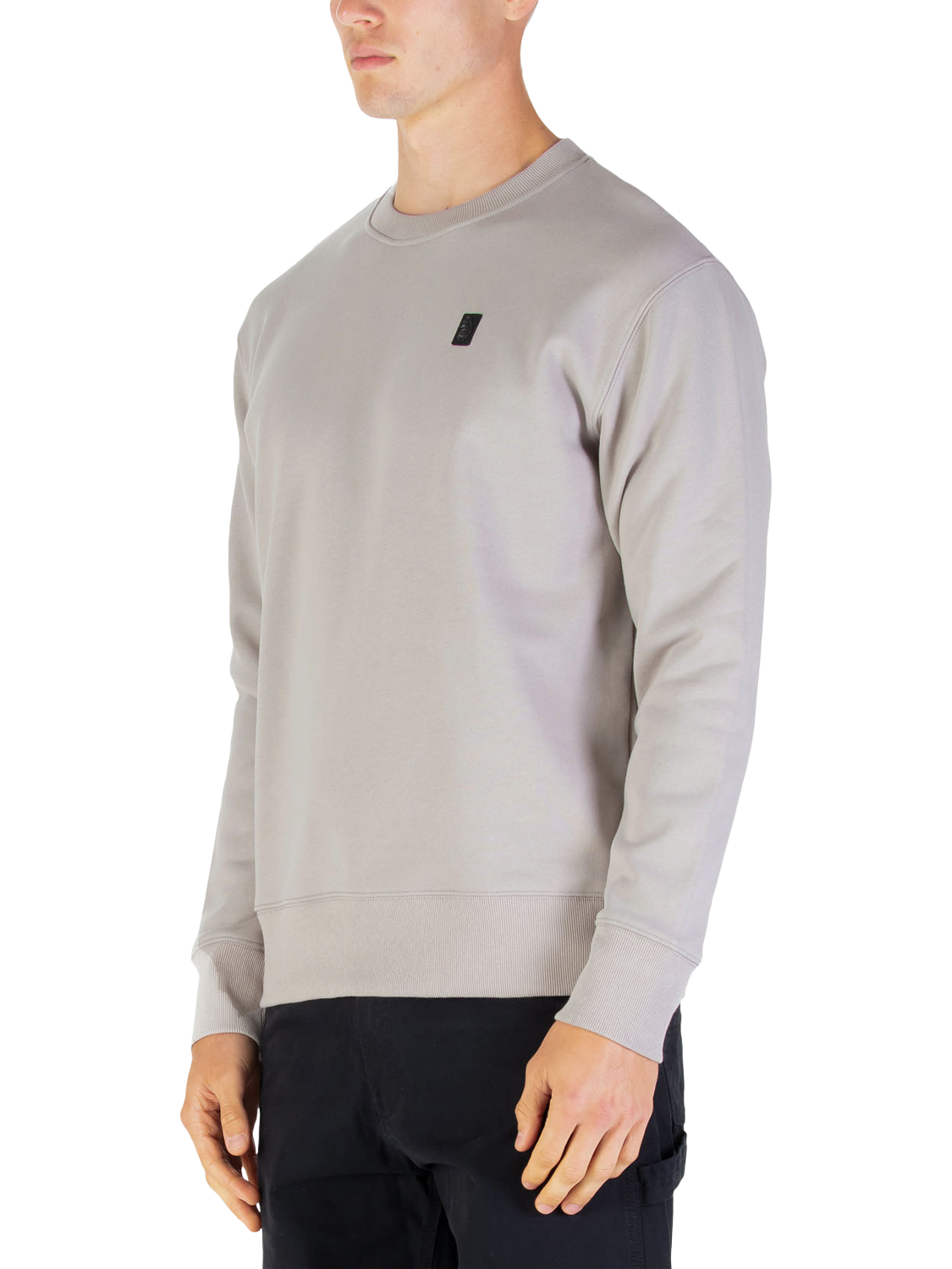 Product image 3 of 6, which shows LUKE 1977 Parker Crew Neck Cotton Jumper, Cement, S