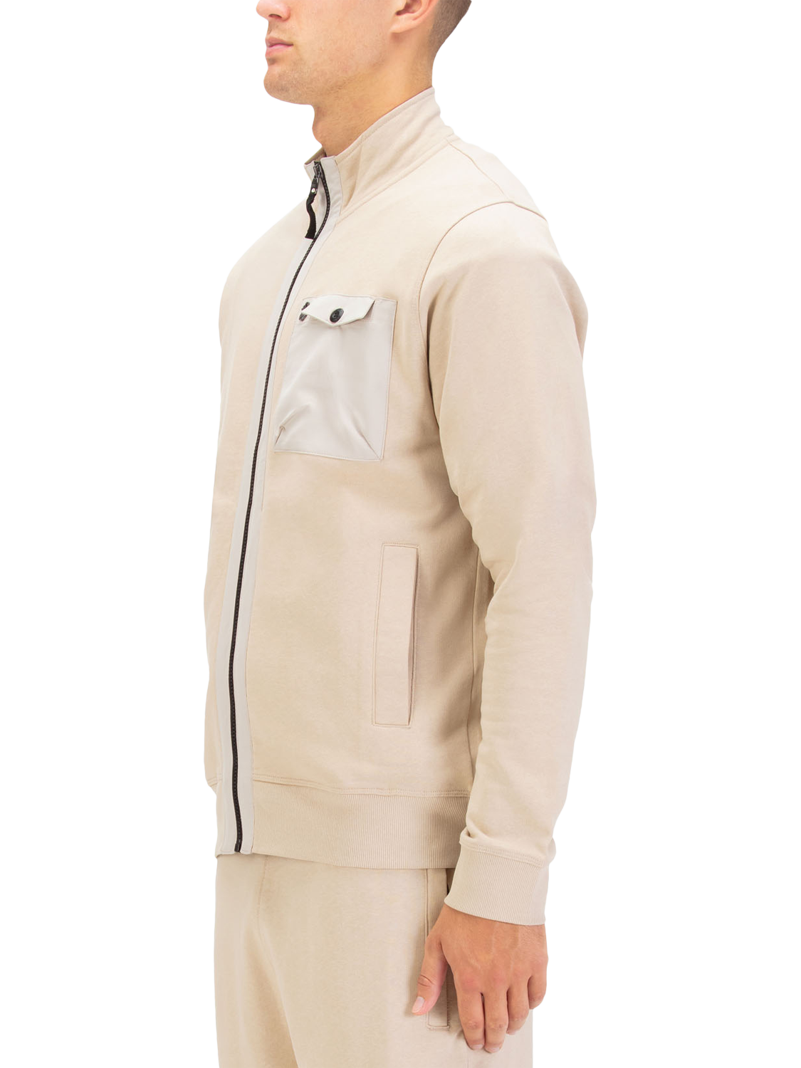 Product image 3 of 6, which shows LUKE 1977 Sutton Zip-Through Sweatshirt, Dark Navy, Stone, S