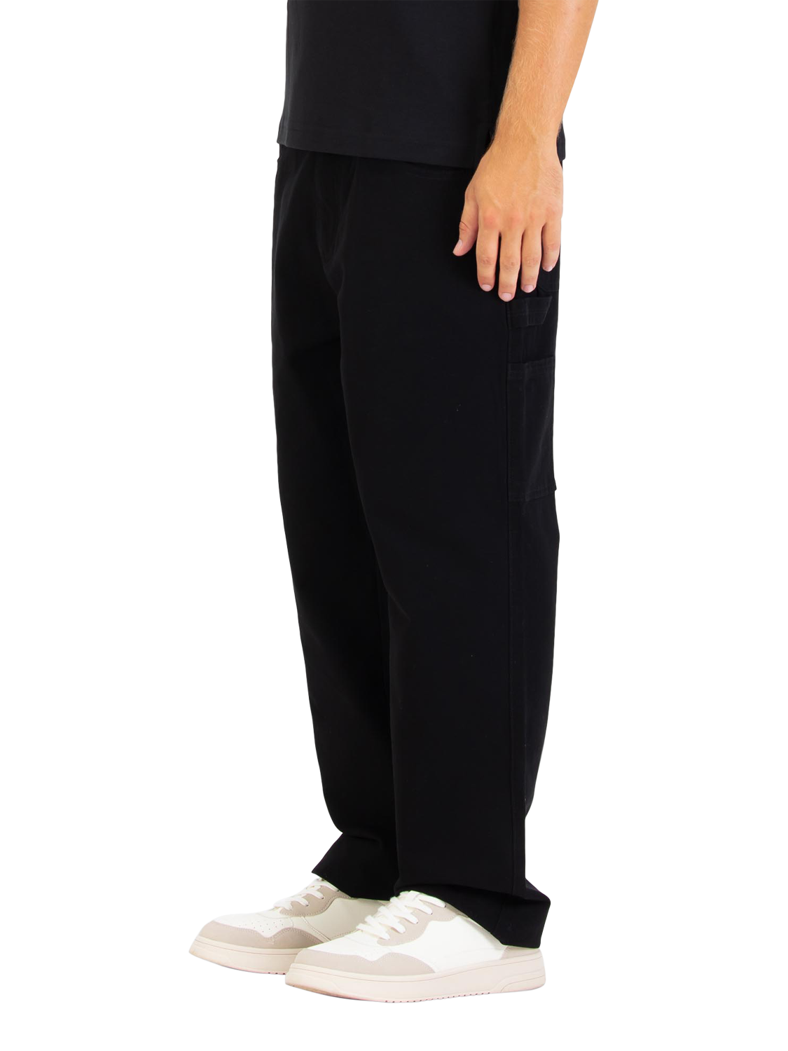 Product image 3 of 8, which shows LUKE 1977 Harlech Carpenter Cotton Trousers, Black, 28R