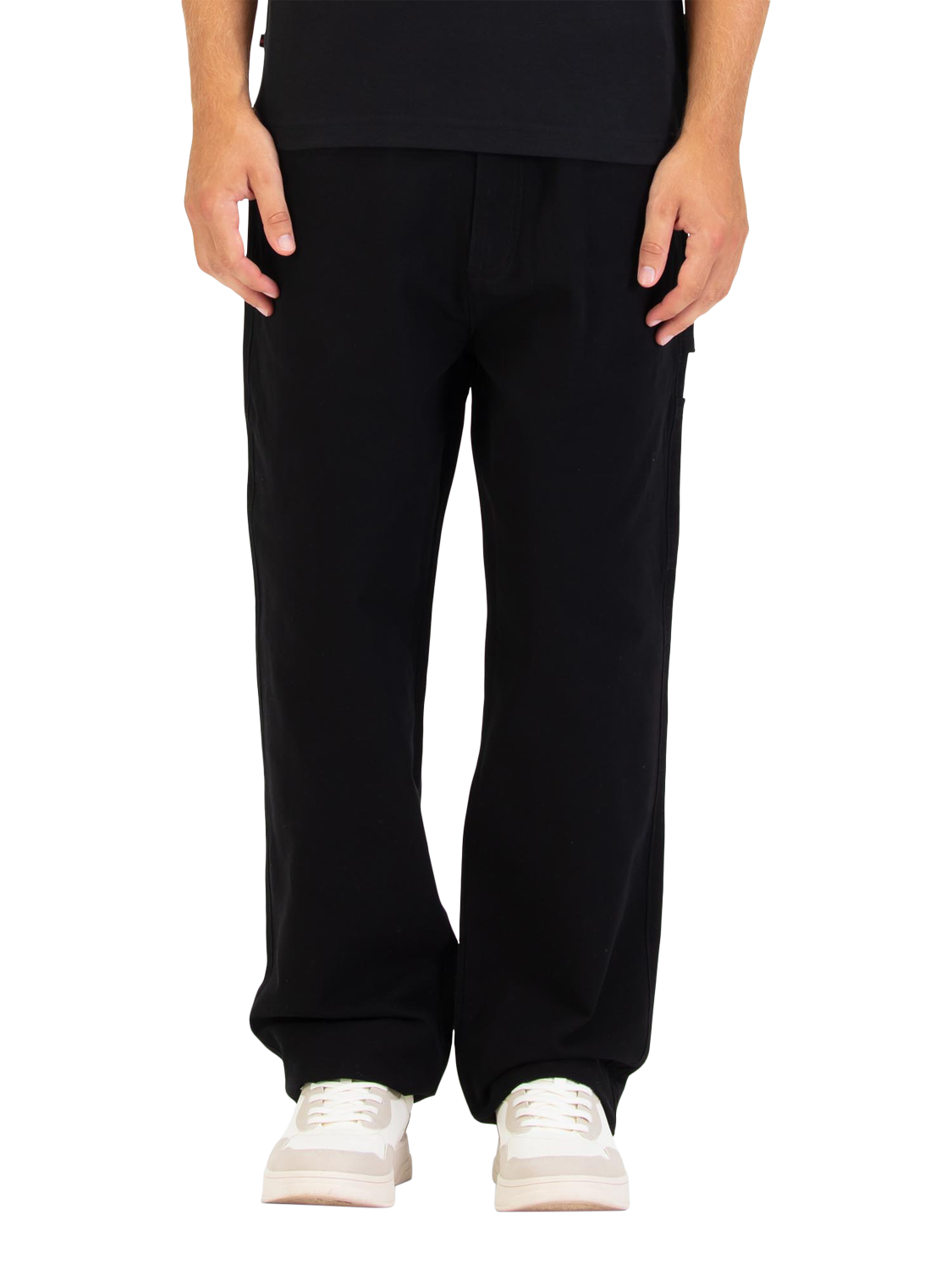 Product image 4 of 8, which shows LUKE 1977 Harlech Carpenter Cotton Trousers, Black, 28R