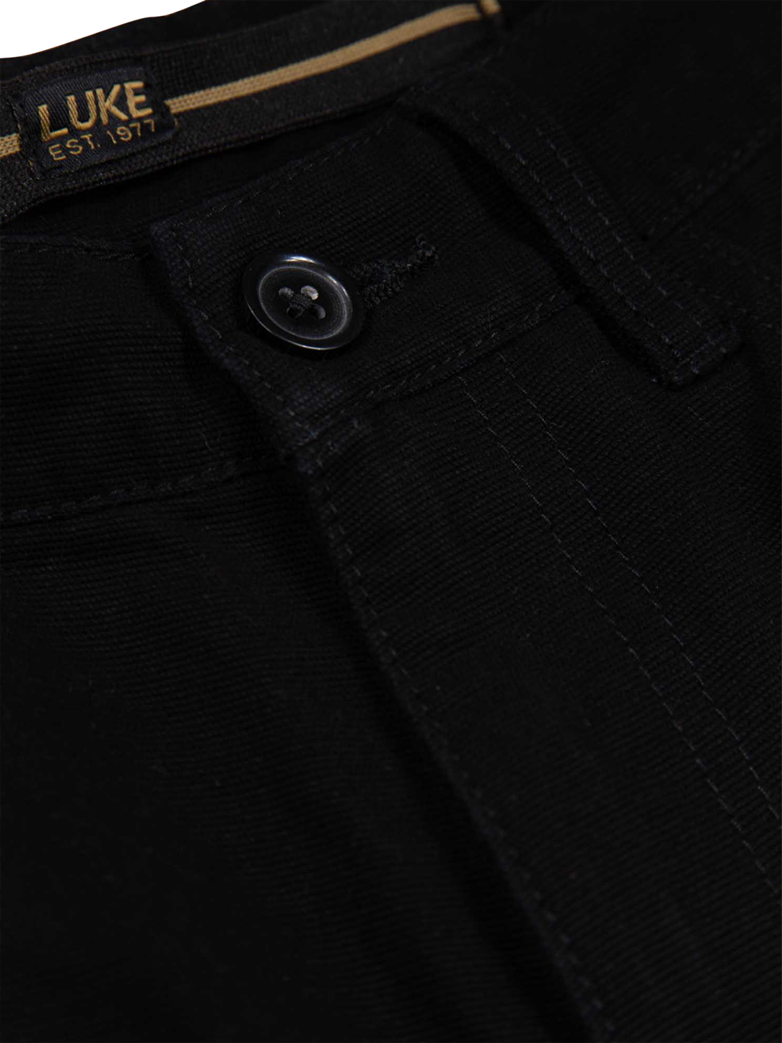 Product image 8 of 8, which shows LUKE 1977 Harlech Carpenter Cotton Trousers, Black, 28R