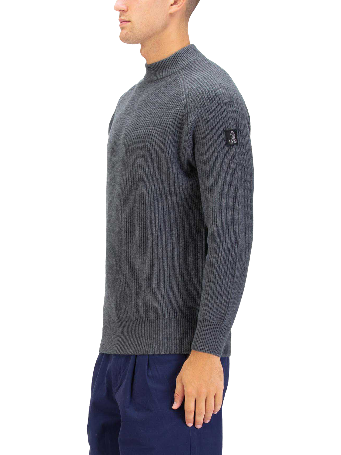 Product image 3 of 7, which shows LUKE 1977 Cromer Knitted Jumper, Charcoal, S