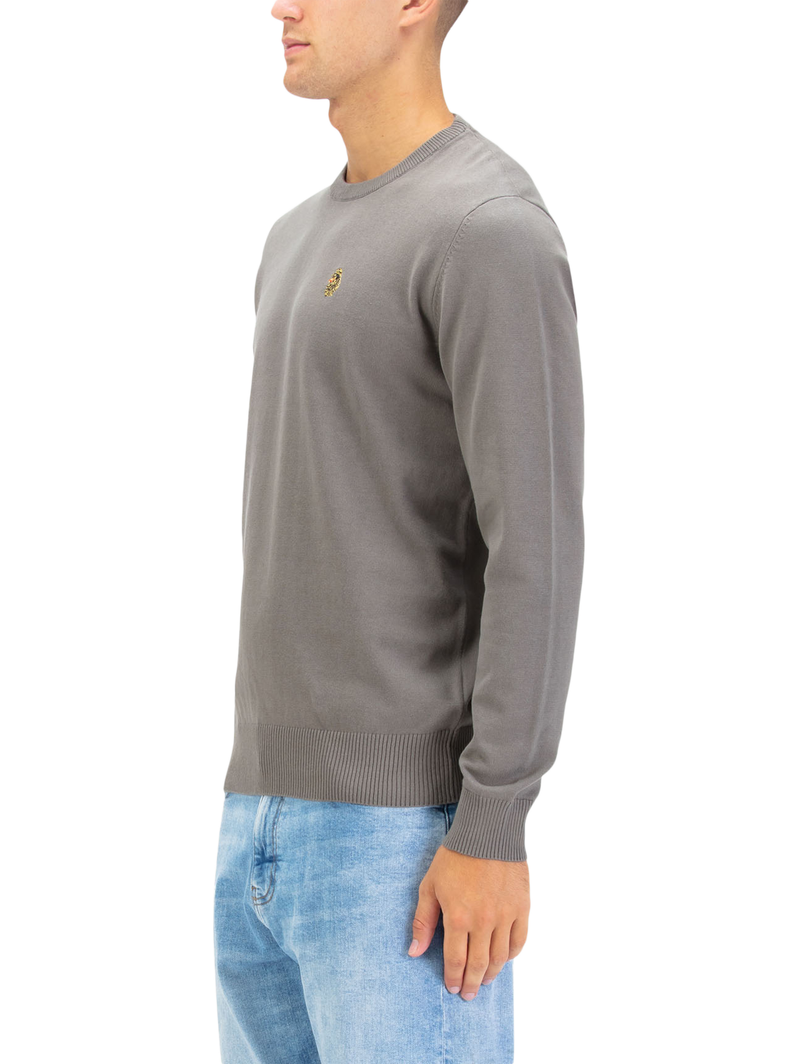 Product image 3 of 5, which shows LUKE 1977 Gerard 3 Knitted Jumper, Concrete, S