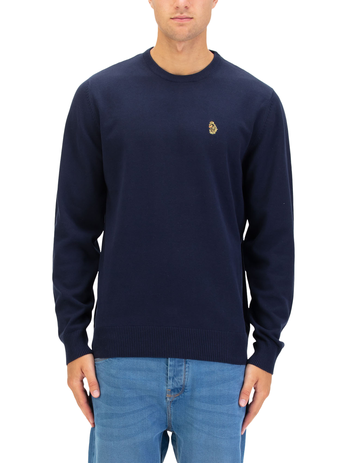 Product image 1 of 6, which shows LUKE 1977 Gerard 3 Knitted Jumper, Dark Navy, S