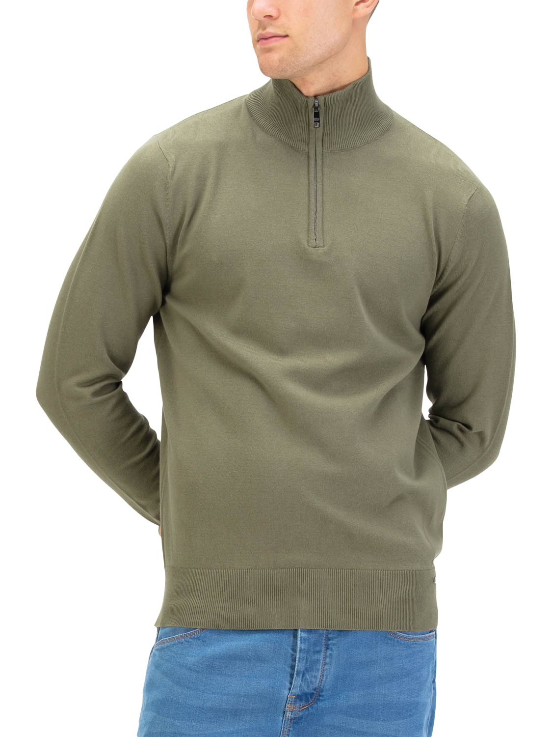 Product image 1 of 6, which shows LUKE 1977 Half Zip Cotton Jumper, Clover, S