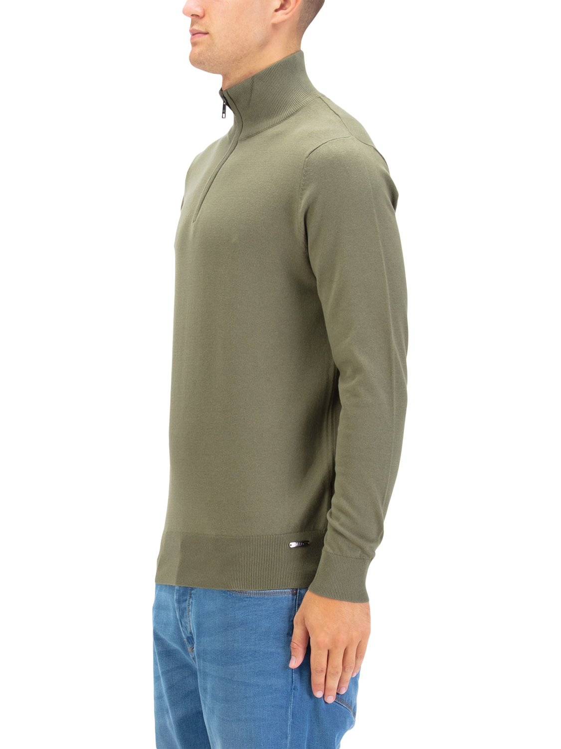 Product image 3 of 6, which shows LUKE 1977 Half Zip Cotton Jumper, Clover, S