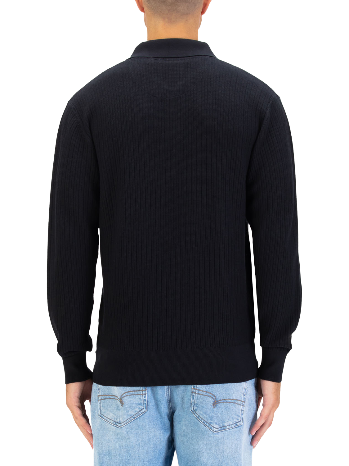 Product image 2 of 6, which shows LUKE 1977 Half Zip Cotton Jumper, Black, S