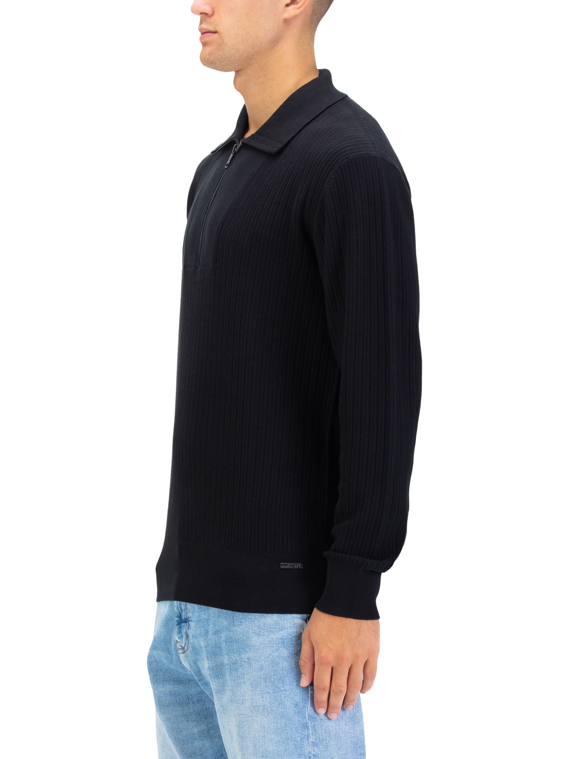 Product image 3 of 6, which shows LUKE 1977 Half Zip Cotton Jumper, Black, S