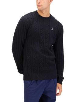 LUKE 1977 Mitcham Cable Knit Jumper, Black