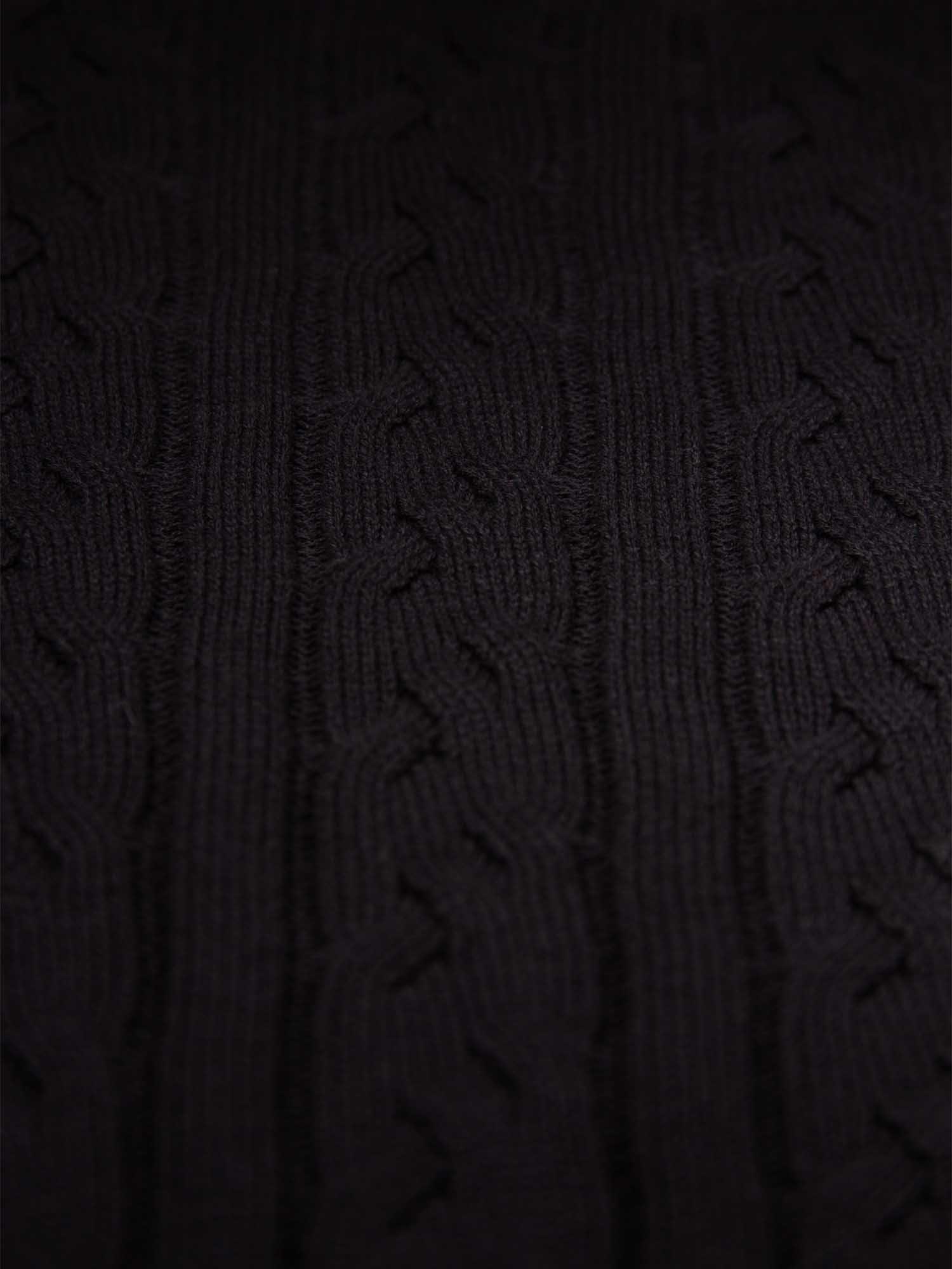 Product image 6 of 6, which shows LUKE 1977 Mitcham Cable Knit Jumper, Black, S