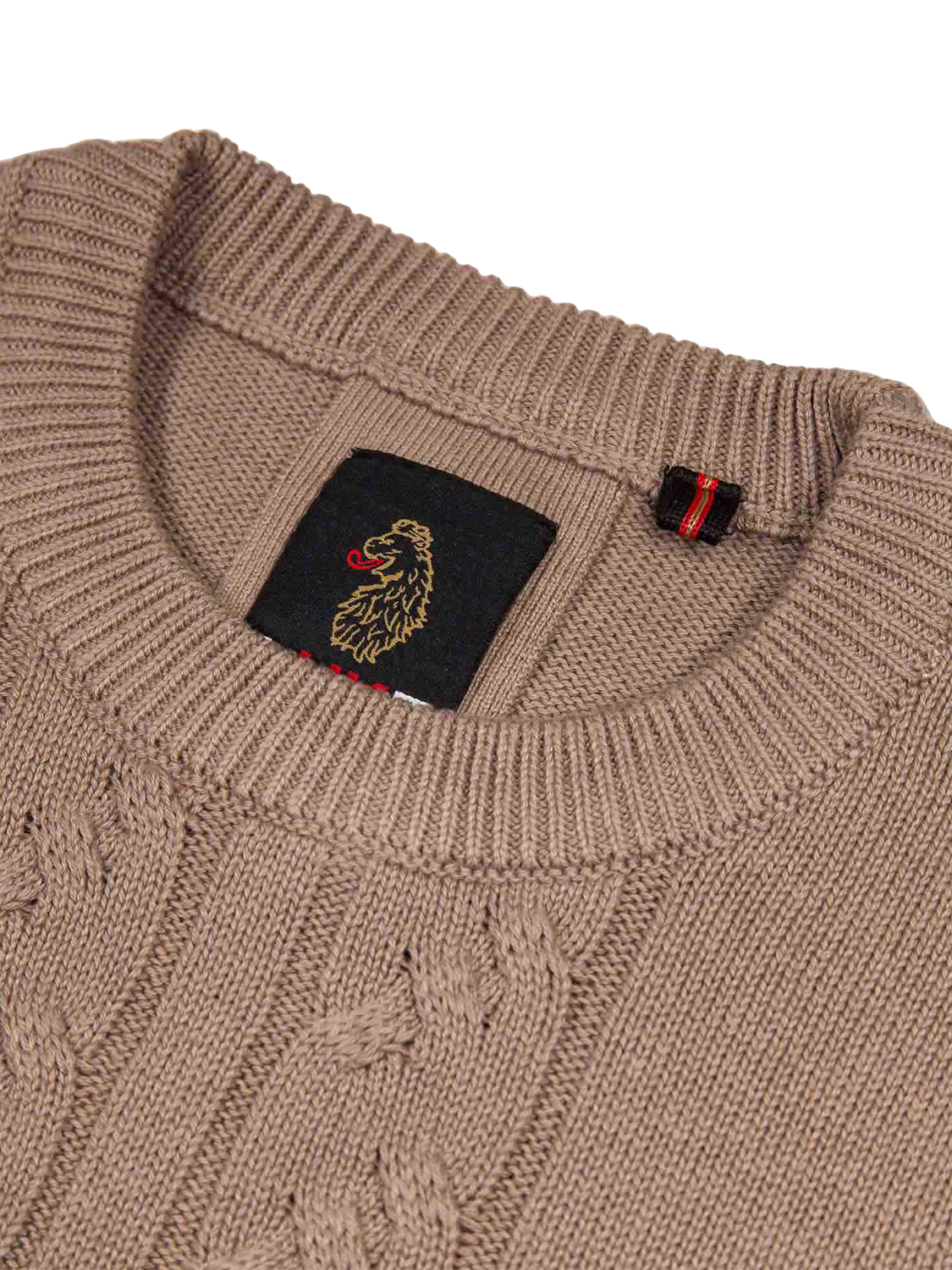 Product image 6 of 6, which shows LUKE 1977 Mitcham Cable Knit Jumper, Hard Nut, S