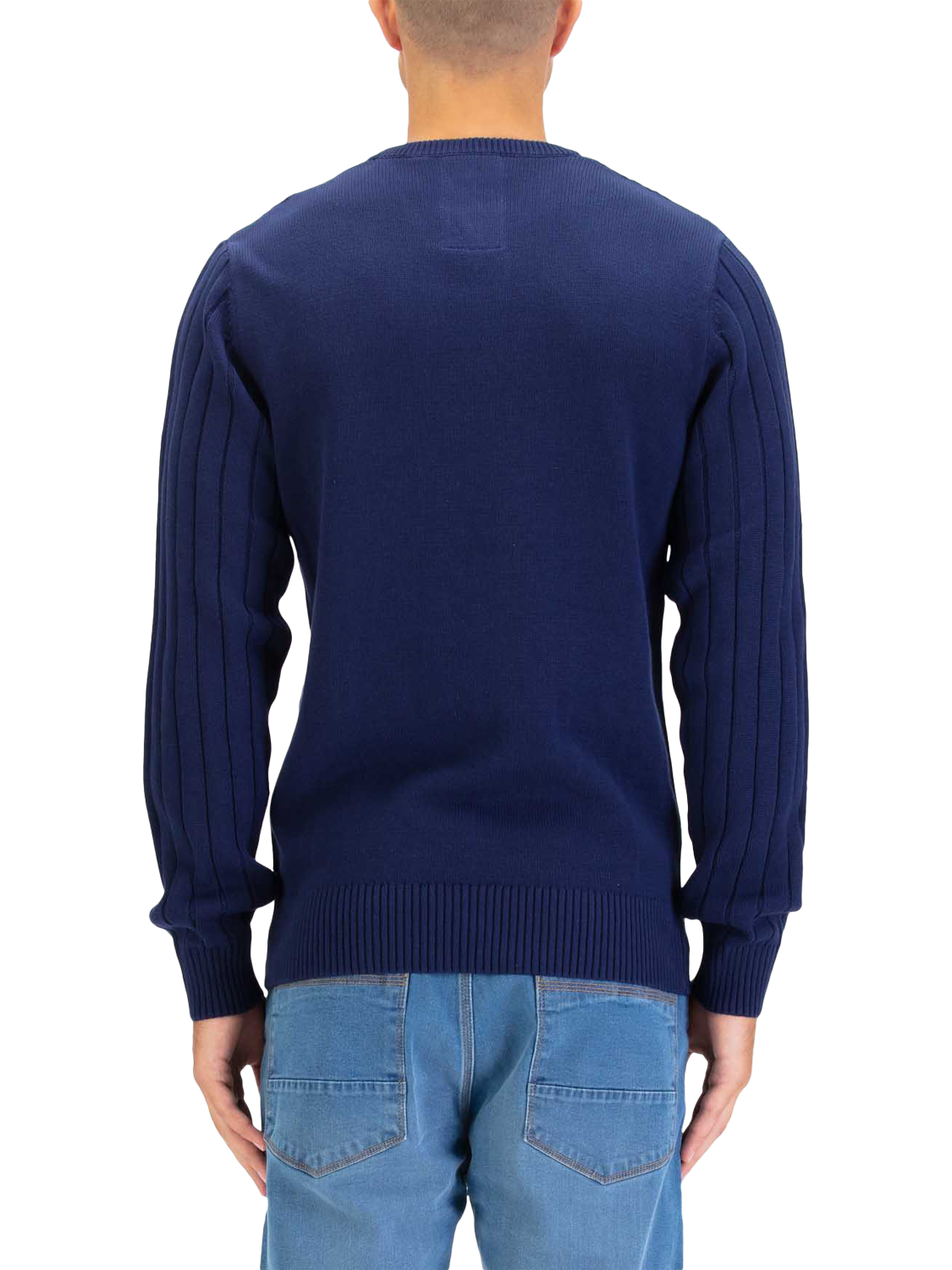 Product image 2 of 6, which shows LUKE 1977 Mitcham Cable Knit Jumper, Navy, S