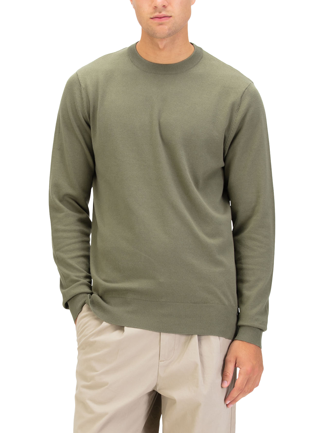 Product image 1 of 6, which shows LUKE 1977 Crew Neck Cotton Jumper, Clover, S