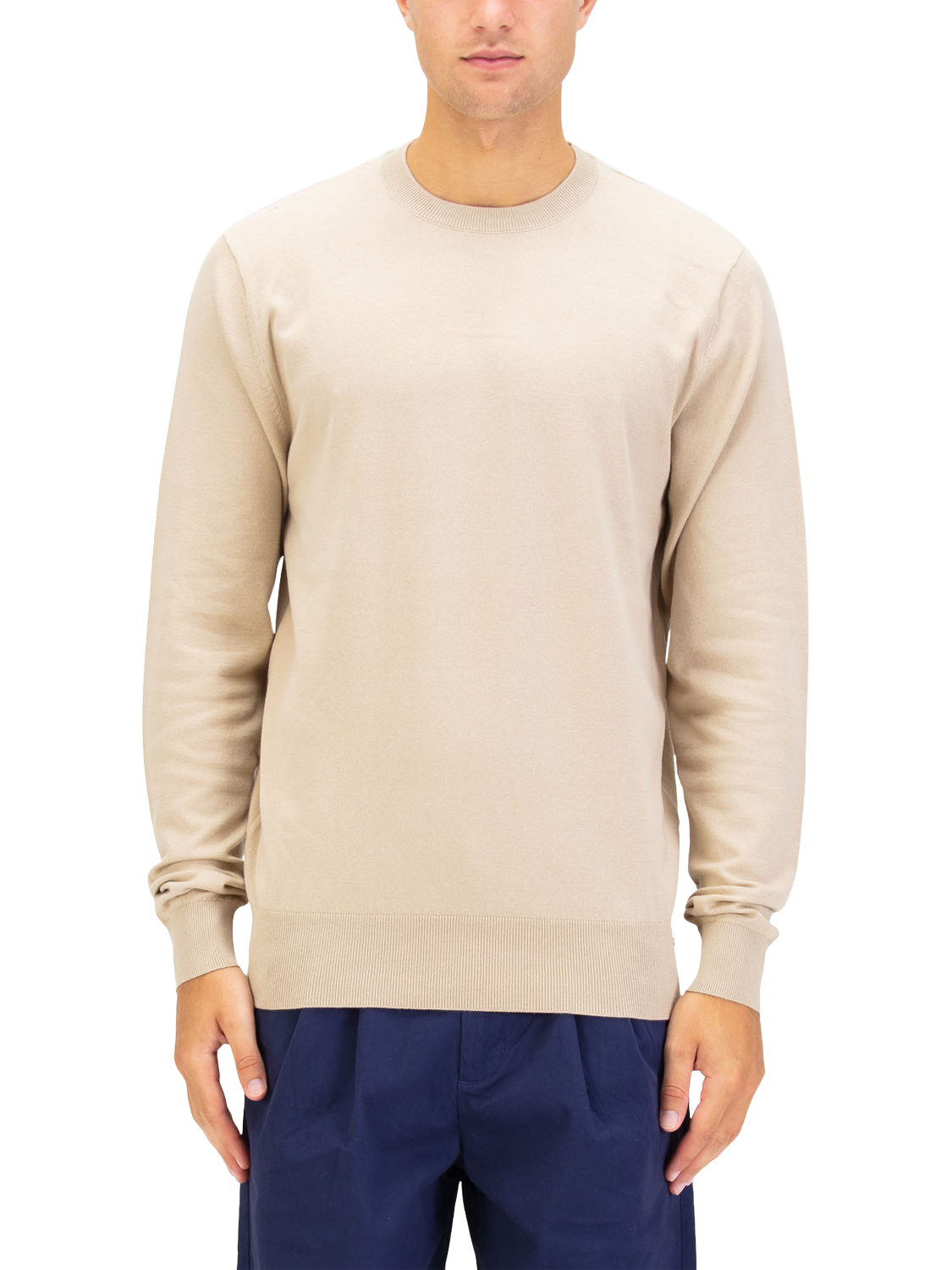 Product image 1 of 6, which shows LUKE 1977 Crew Neck Cotton Jumper, Fawn, S