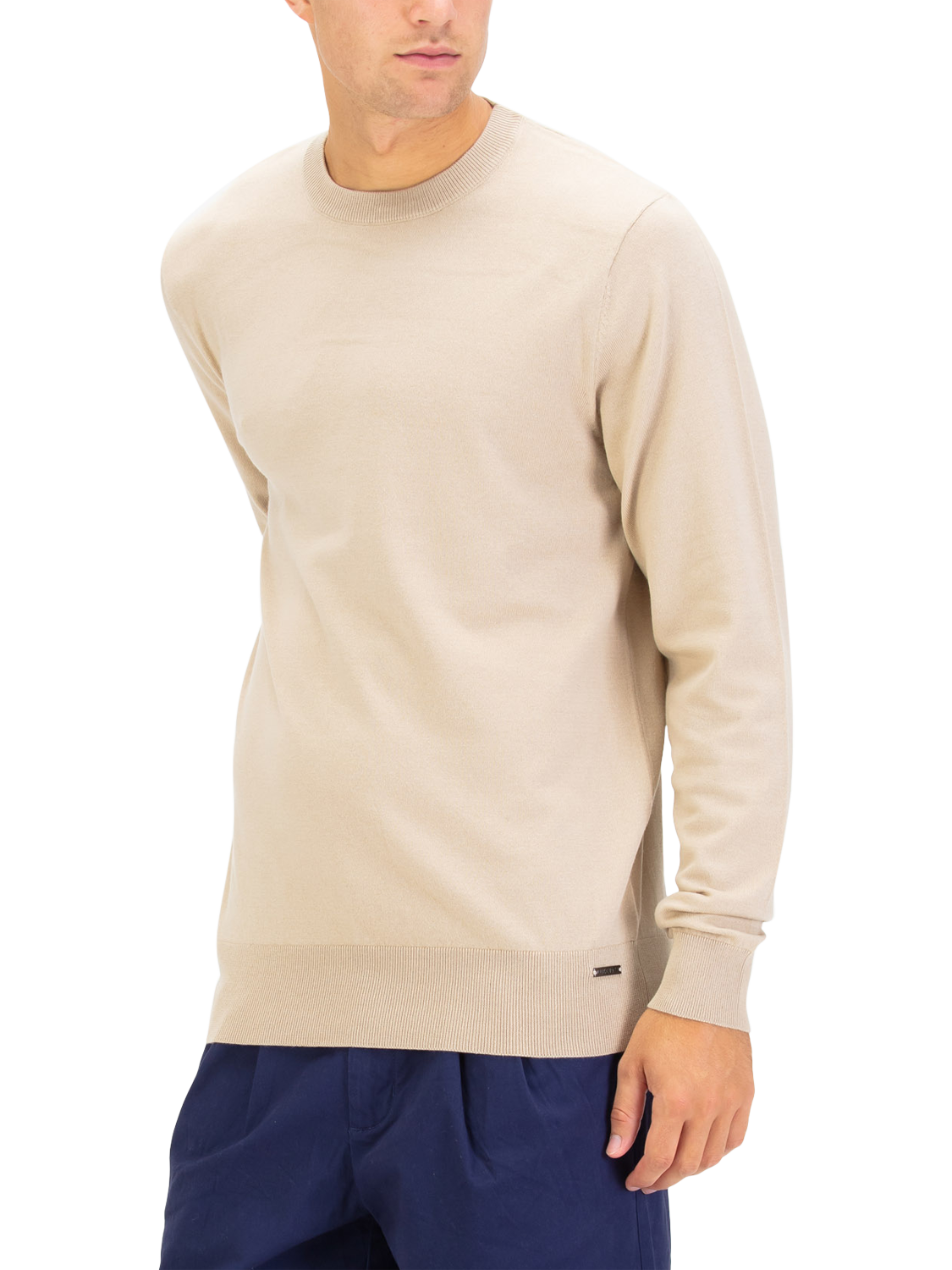 Product image 3 of 6, which shows LUKE 1977 Crew Neck Cotton Jumper, Fawn, S