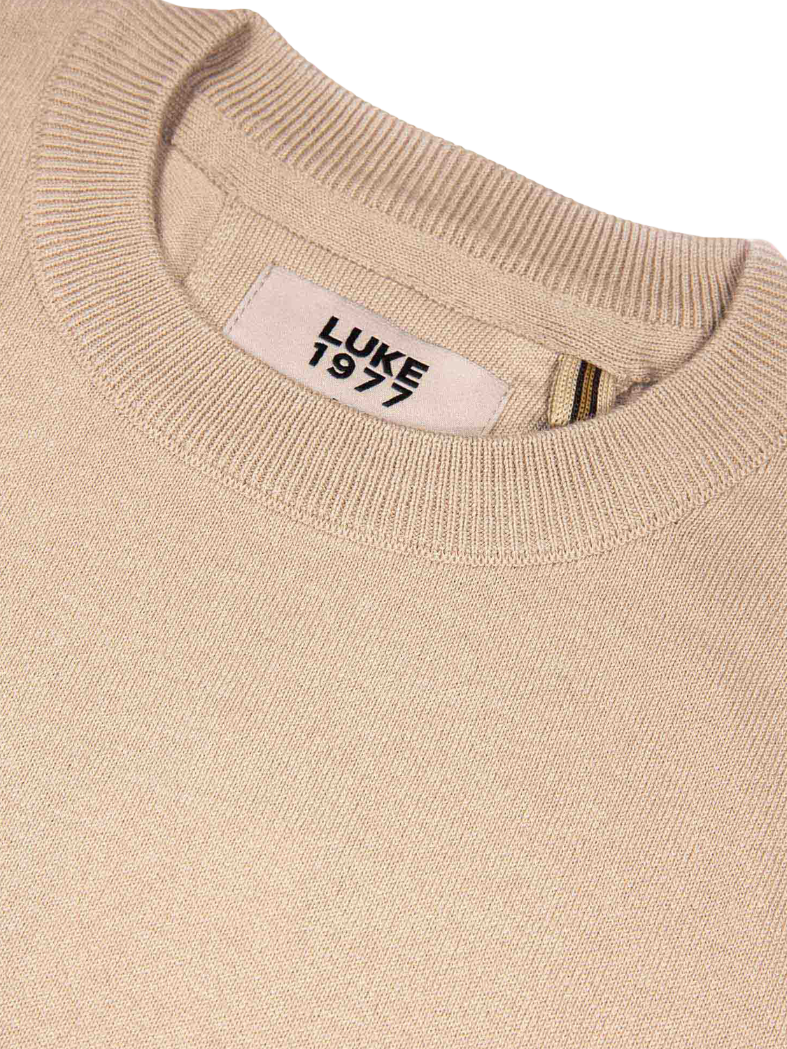 Product image 6 of 6, which shows LUKE 1977 Crew Neck Cotton Jumper, Fawn, S
