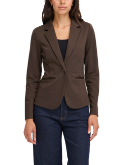 ICHI Kate Single Breasted Blazer, Chocolate Torte