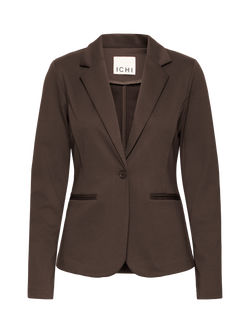 ICHI Kate Single Breasted Blazer - view 2, Chocolate Torte