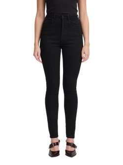 ICHI Twiggy Cotton Blend Slim Jeans, Black