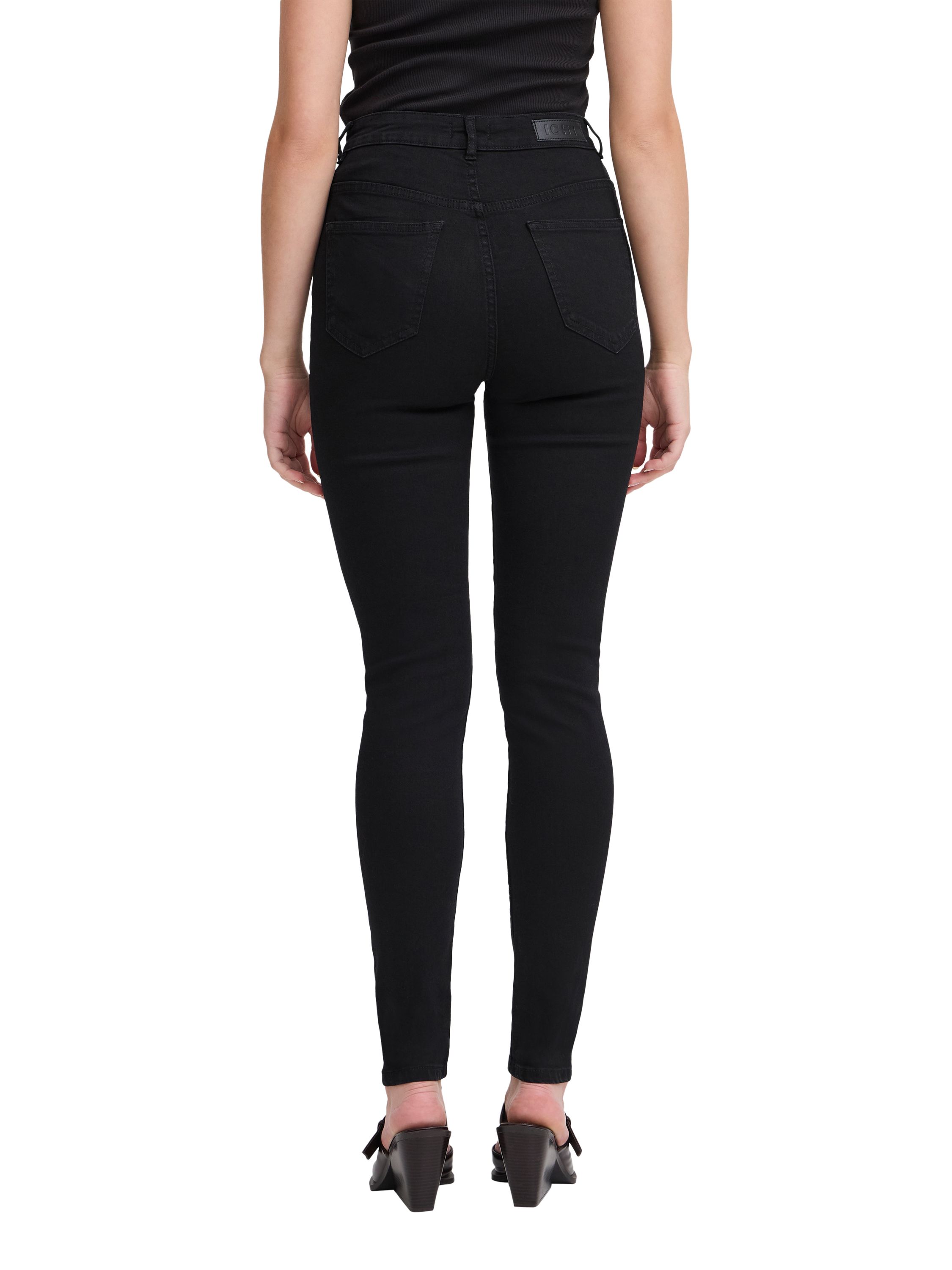 Product image 2 of 7, which shows ICHI Twiggy Cotton Blend Slim Jeans, Black, 26R