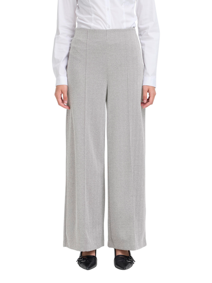 ICHI Kate Herringbone Regular Trousers, Grey