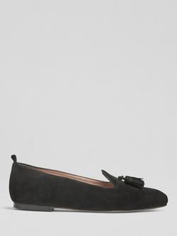 L.K.Bennett Jessie Suede Flat Loafers, Black