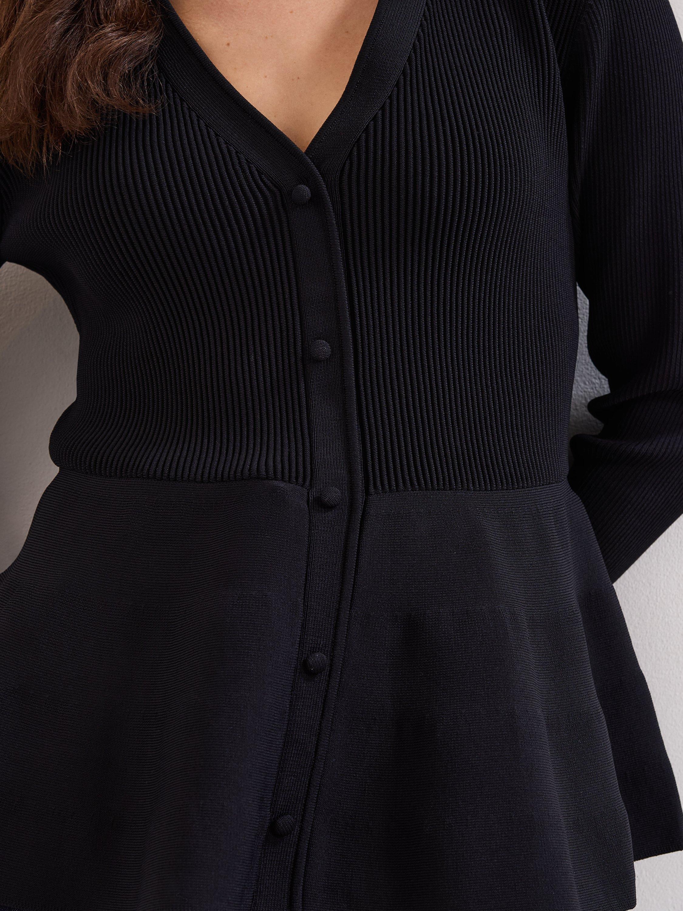 Product image 5 of 6, which shows Phase Eight Roma Peplum Hem Cardigan, Black, XS