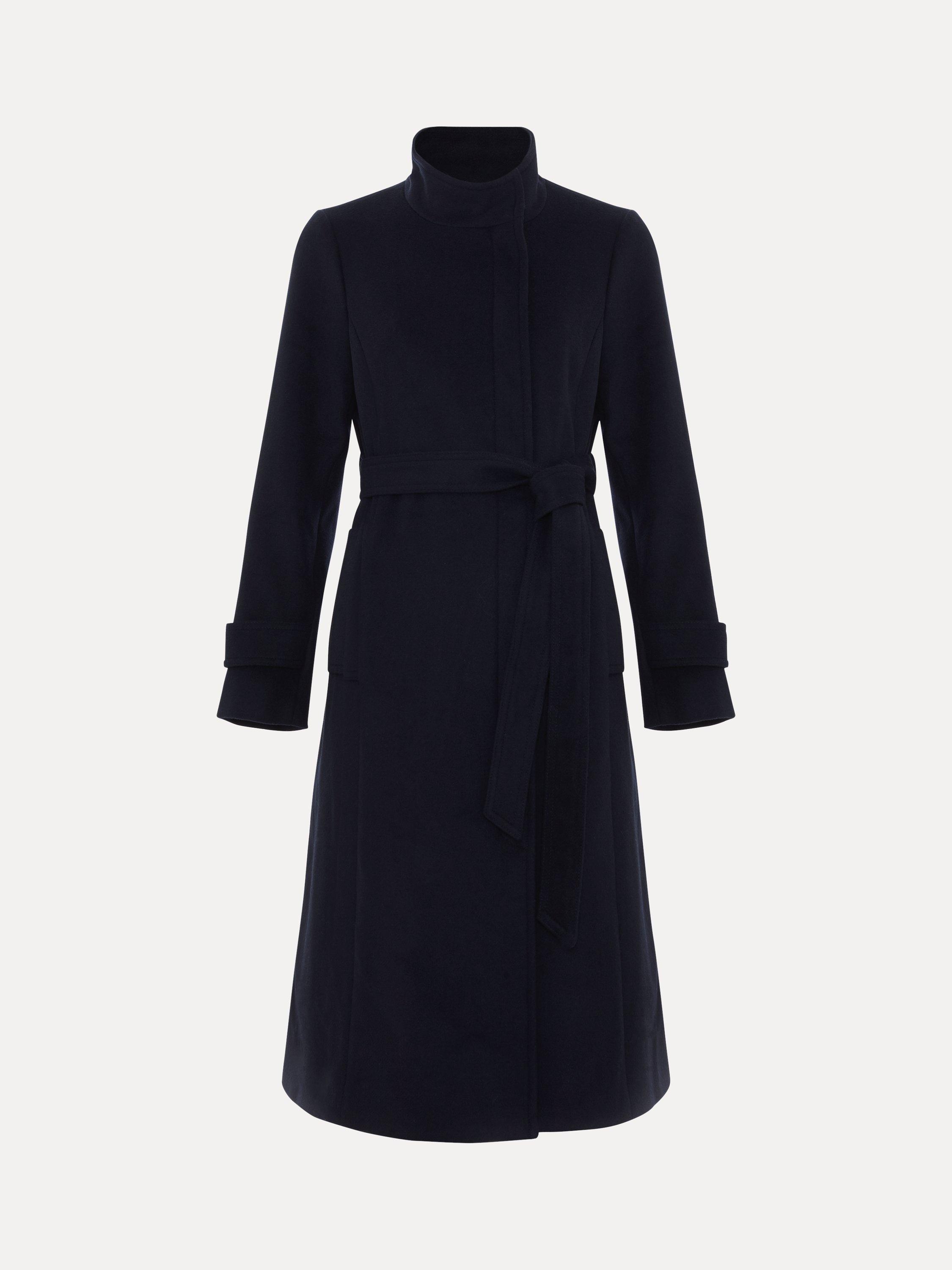 Product image 5 of 9, which shows Phase Eight Dakota Wool Blend Coat, Navy, 6