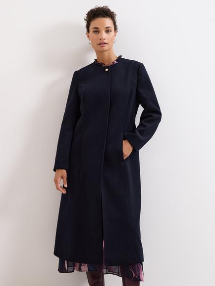 Phase Eight Loretta Wool Blend Coat, Navy, Navy