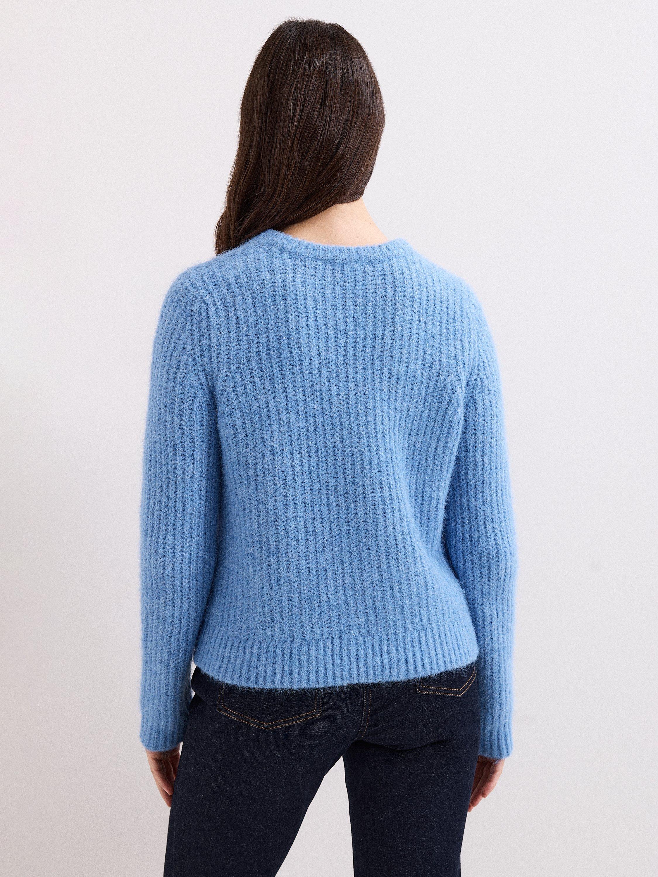 Product image 2 of 7, which shows Phase Eight Billie Crew Neck Jumper, Blue, XS