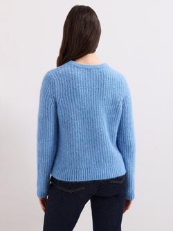 Phase Eight Billie Crew Neck Jumper, Blue - view 2, Blue