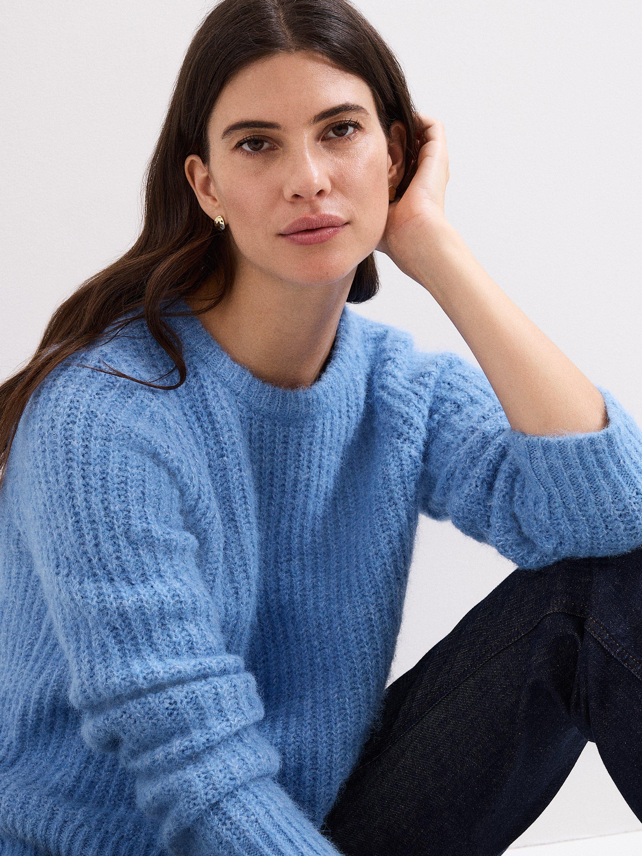 Product image 4 of 7, which shows Phase Eight Billie Crew Neck Jumper, Blue, XS