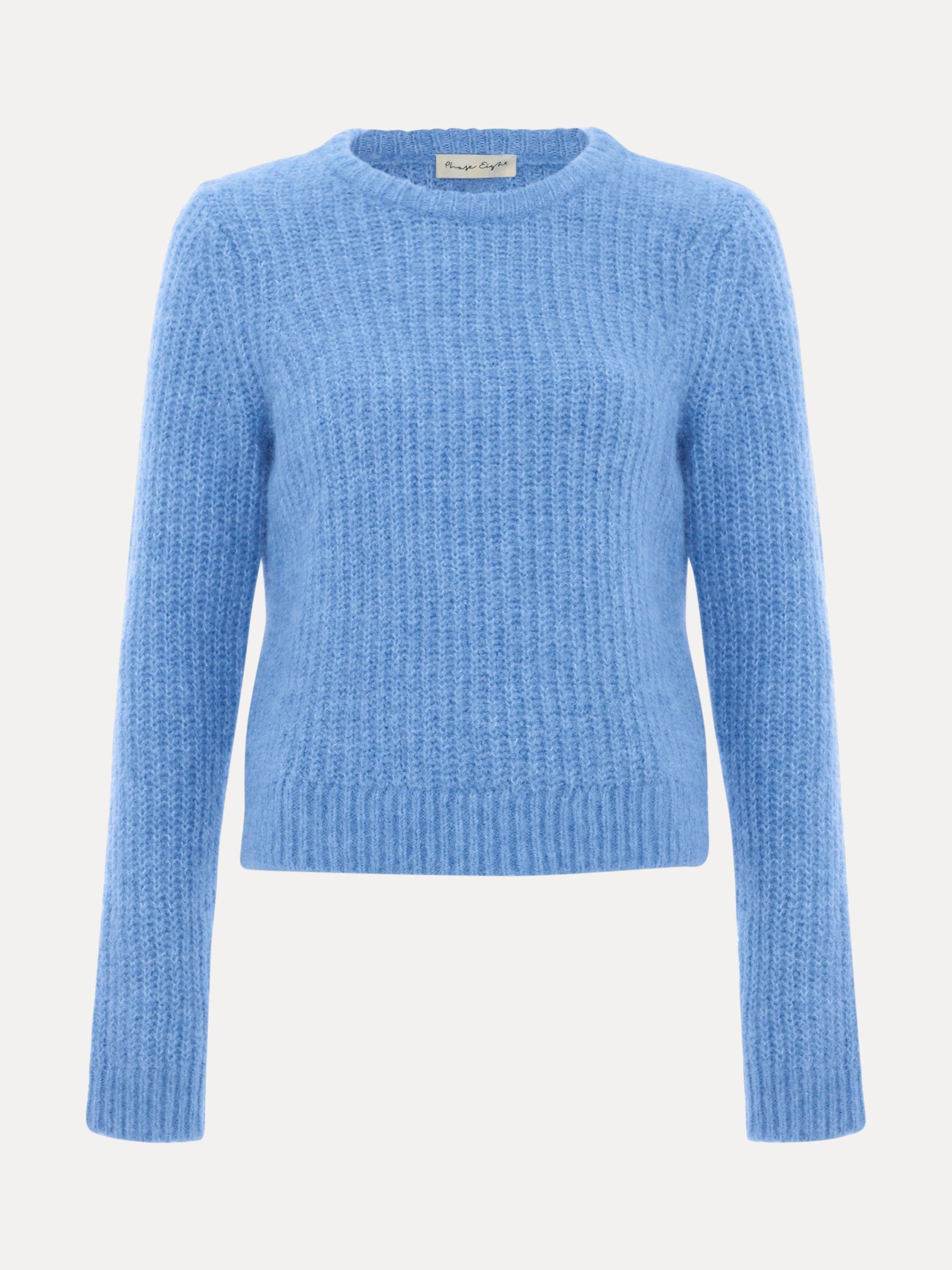 Product image 5 of 7, which shows Phase Eight Billie Crew Neck Jumper, Blue, XS