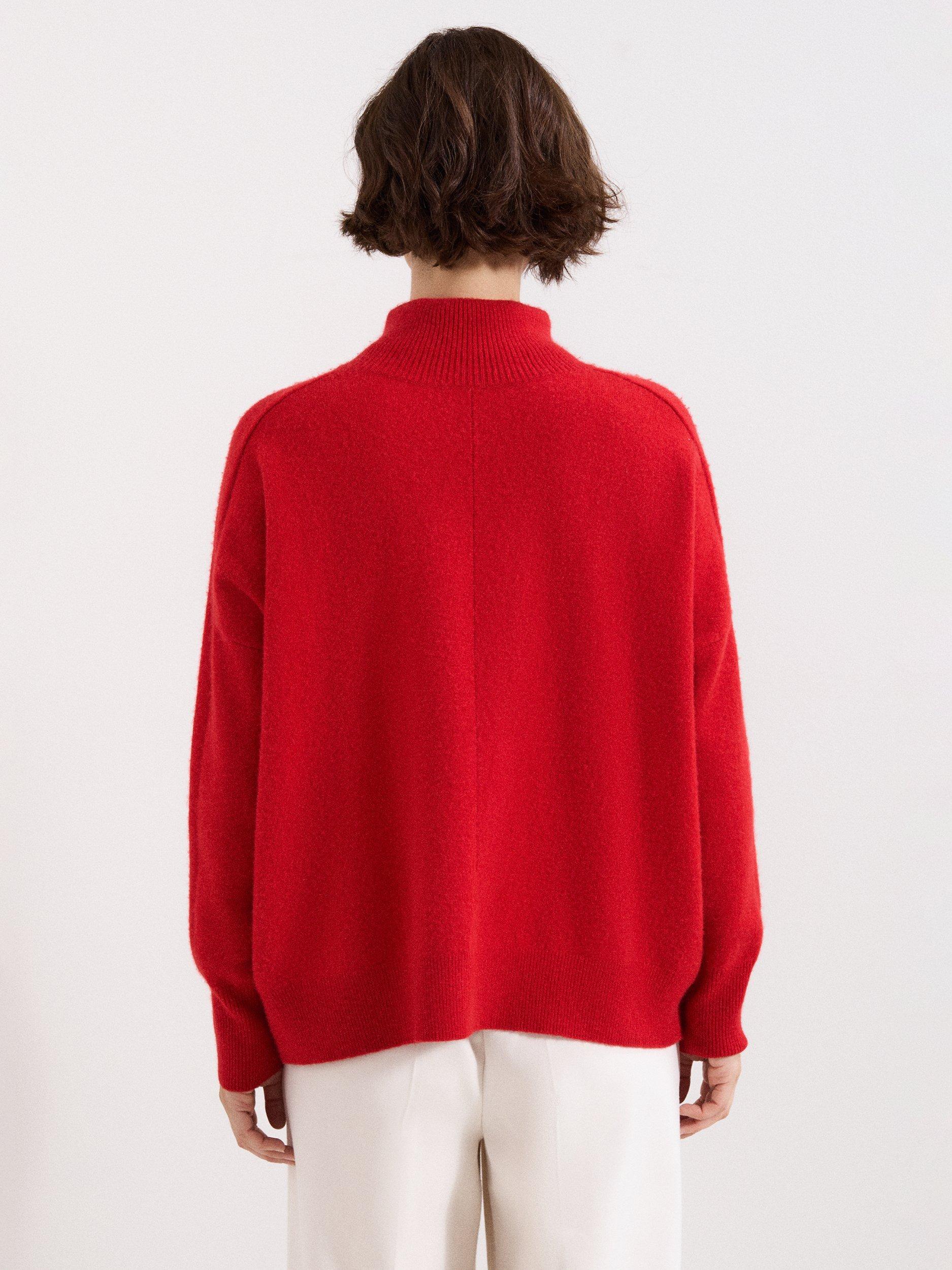 Product image 2 of 9, which shows Phase Eight Louanna Cashmere Funnel Neck Jumper, Red, S