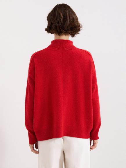 Phase Eight Louanna Cashmere Funnel Neck Jumper - view 2, Red