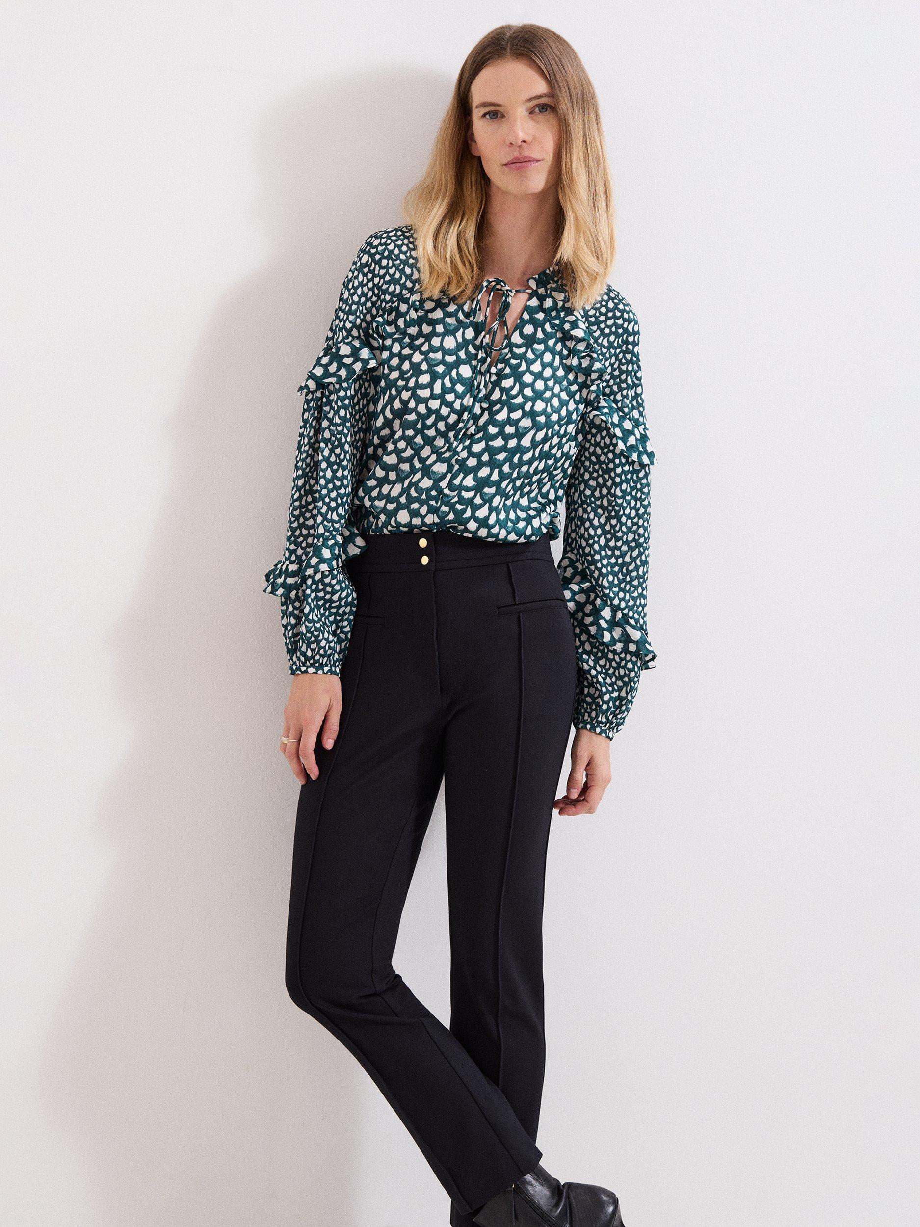 Product image 8 of 8, which shows Phase Eight Keri Ponte Trousers, Black, 8