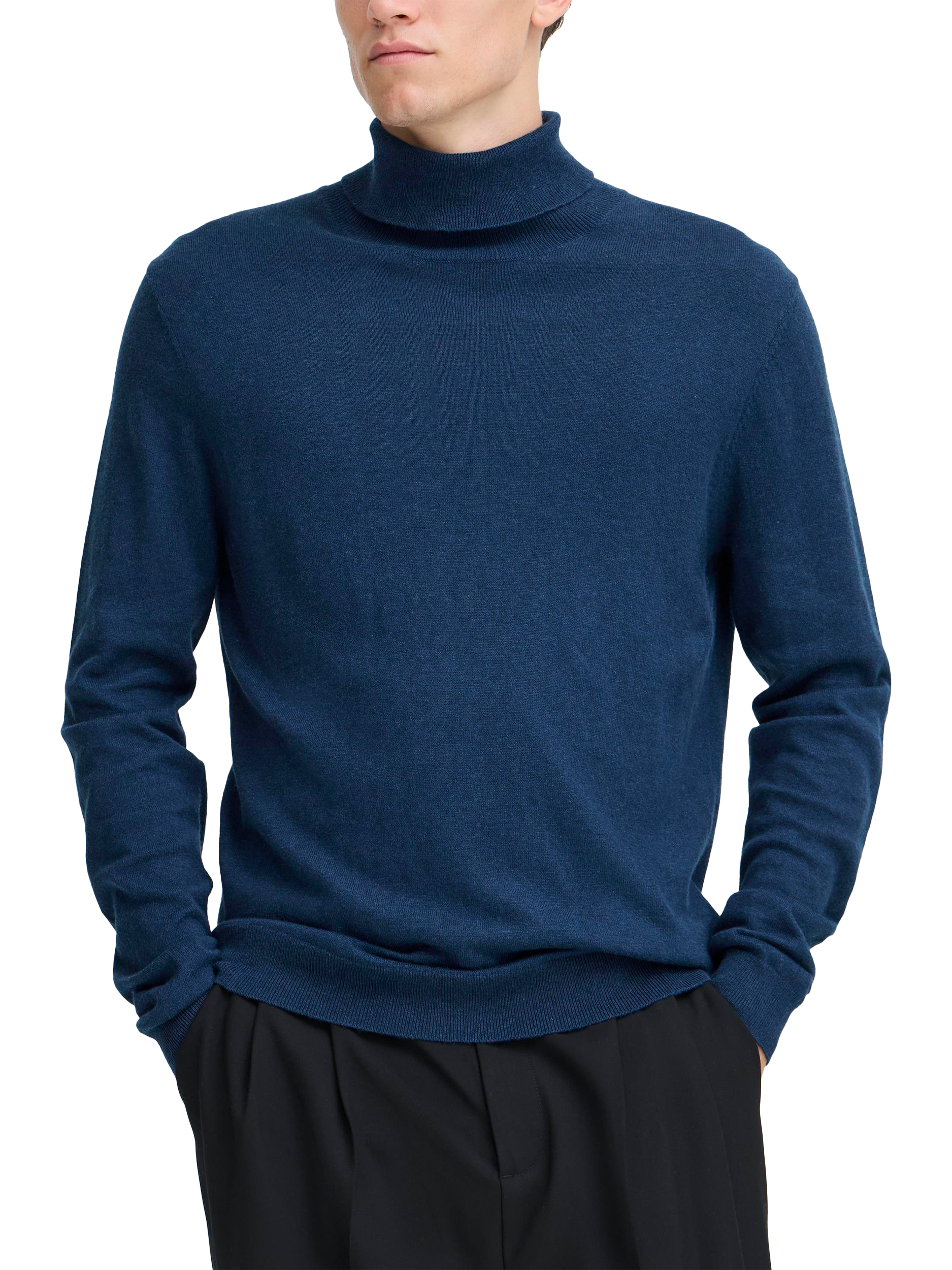 Casual Friday Edin Cotton with Cashmere Roll Neck Jumper