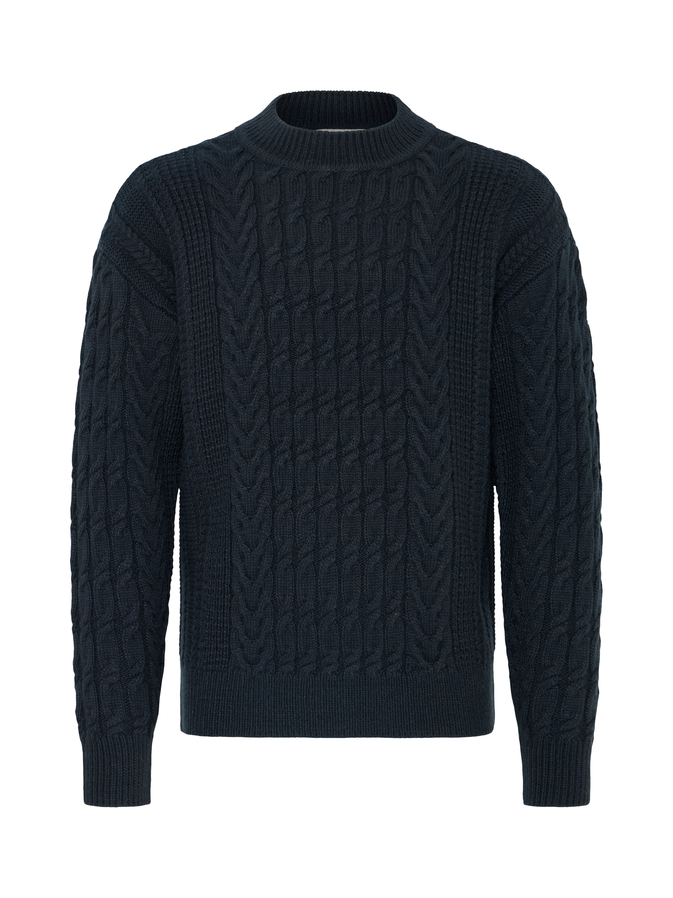 Product image 5 of 7, which shows Casual Friday Millow High Neck Cable Knit Jumper, Dark Navy, L