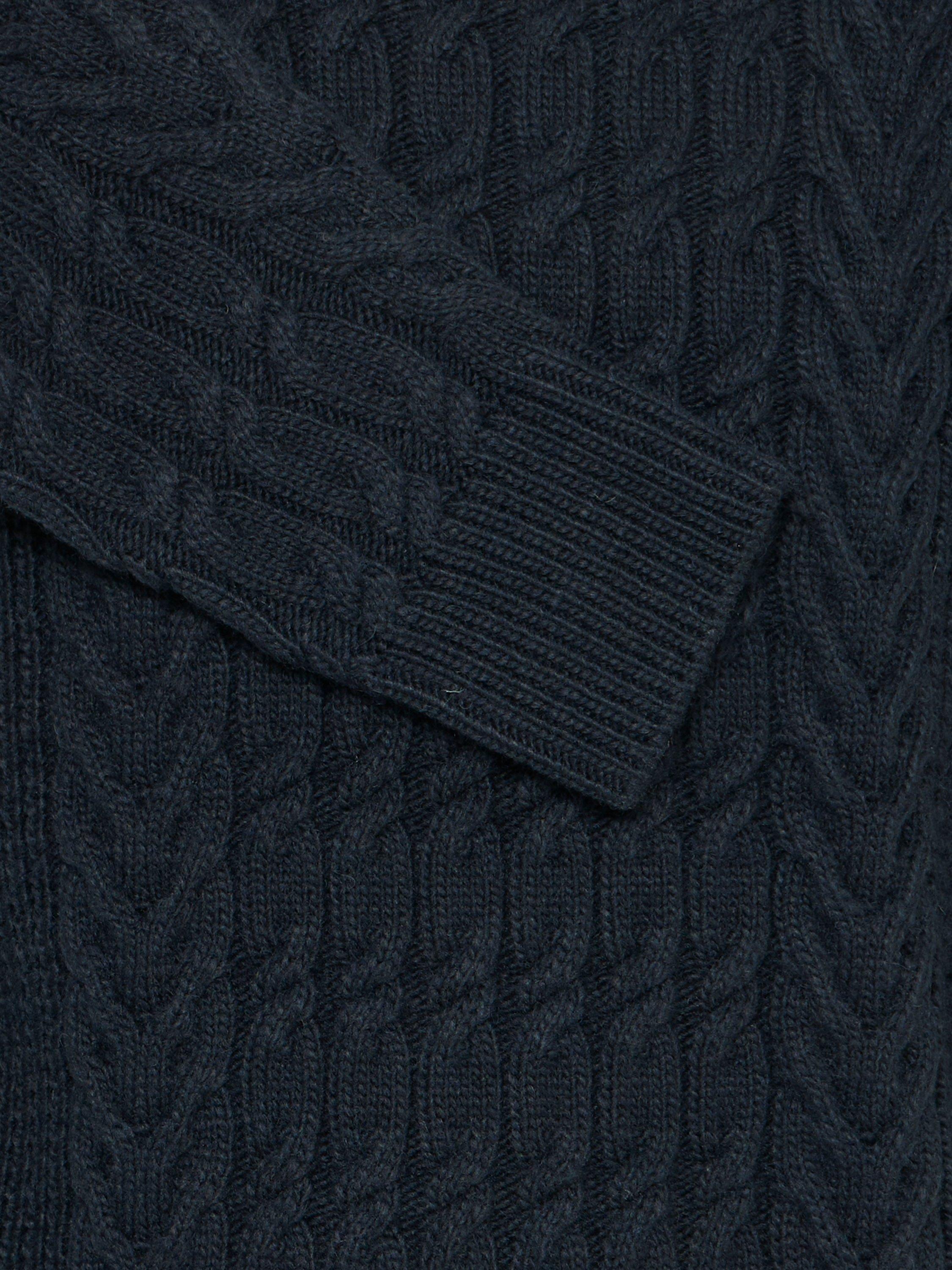 Product image 7 of 7, which shows Casual Friday Millow High Neck Cable Knit Jumper, Dark Navy, L