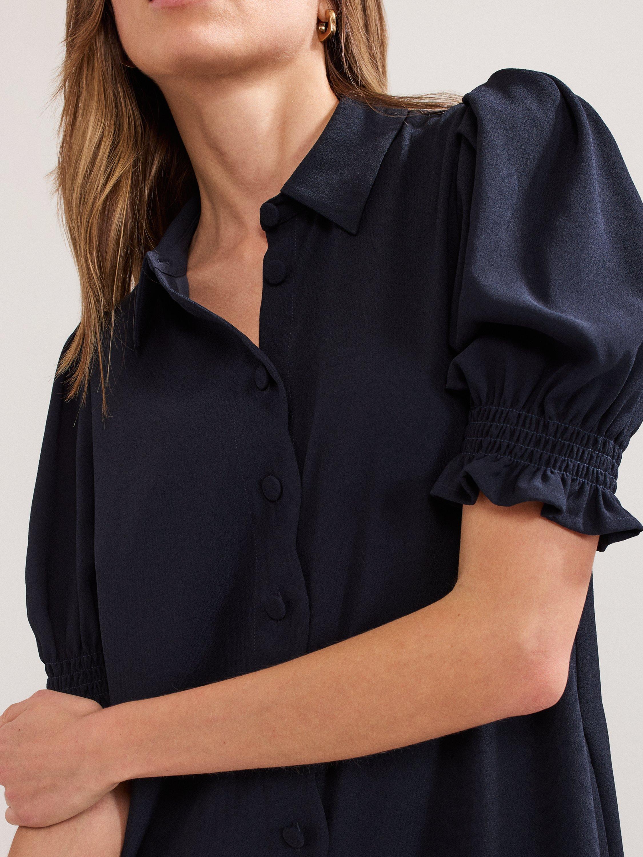 Product image 4 of 8, which shows Phase Eight Candice Scallop Dress, Navy, 6