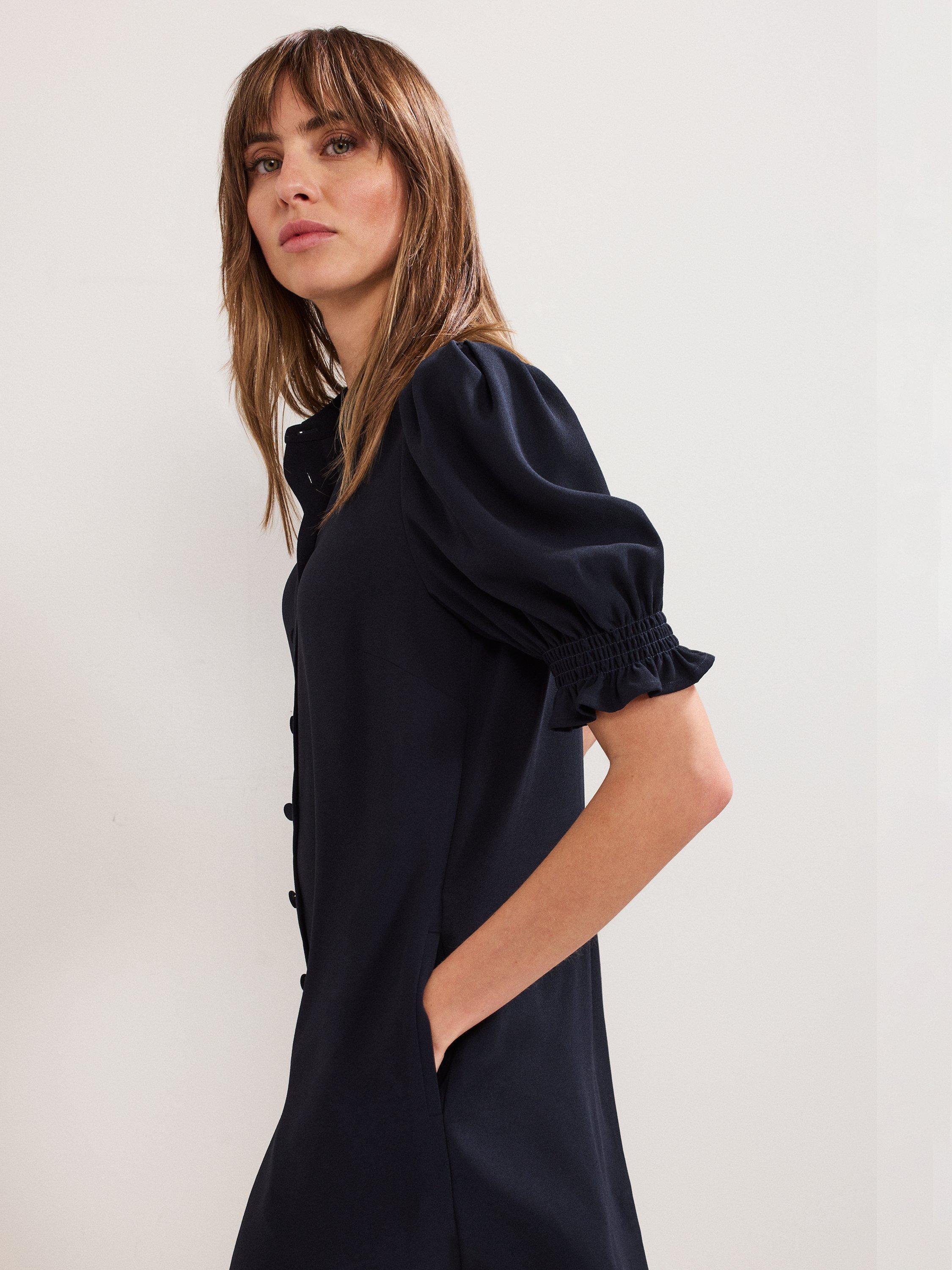 Product image 7 of 8, which shows Phase Eight Candice Scallop Dress, Navy, 6