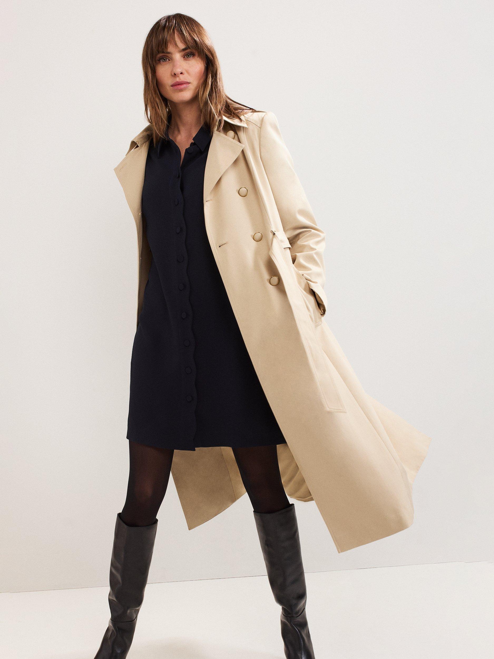 Product image 8 of 8, which shows Phase Eight Candice Scallop Dress, Navy, 6