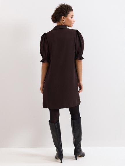 Phase Eight Candice Scallop Detail Shirt Dress, Brown - view 2, Brown