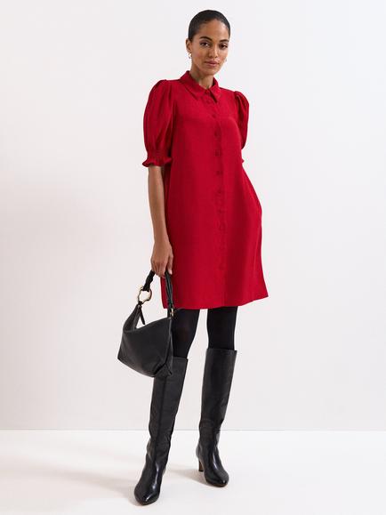 Phase Eight Candice Scallop Dress, Red