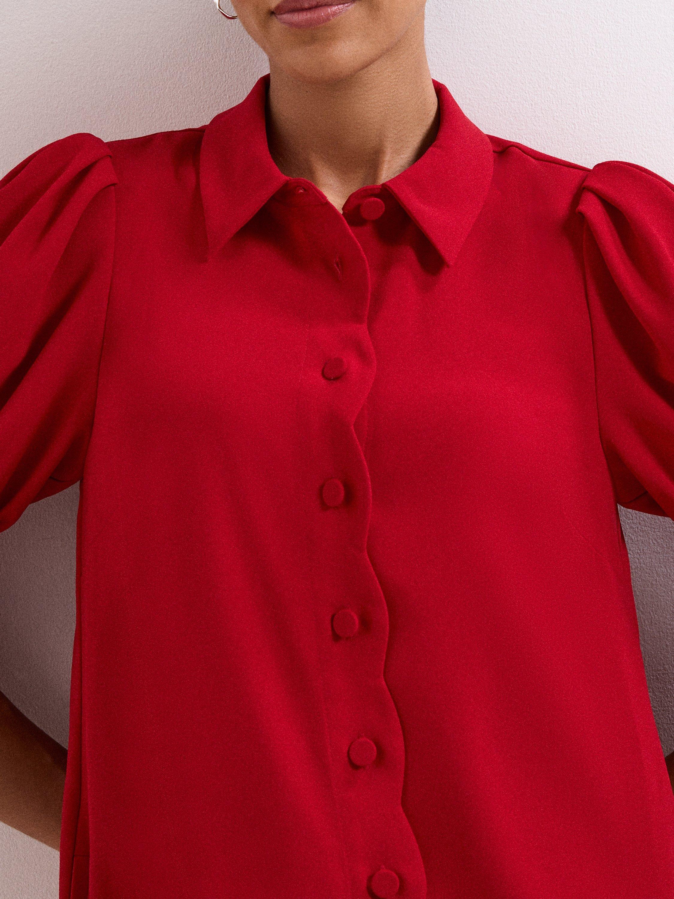 Product image 4 of 8, which shows Phase Eight Candice Scallop Dress, Red, 6