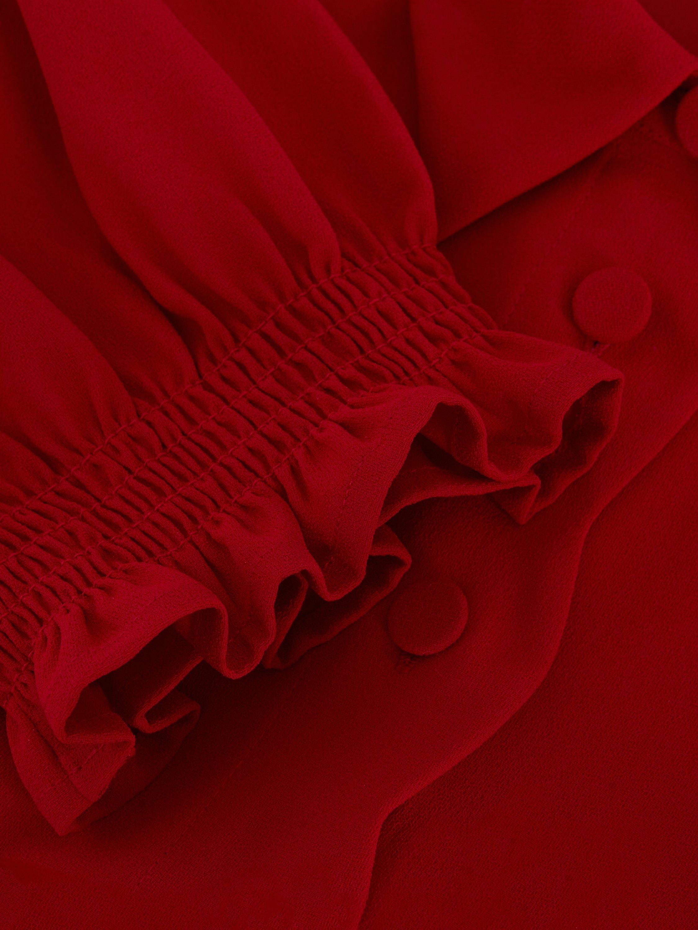 Product image 6 of 8, which shows Phase Eight Candice Scallop Dress, Red, 6