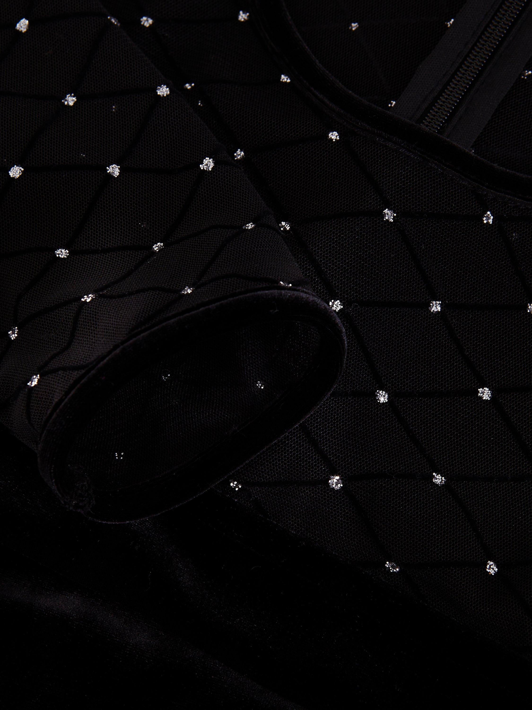 Product image 6 of 8, which shows Phase Eight Amberose Velvet Mini Dress, Black, 6