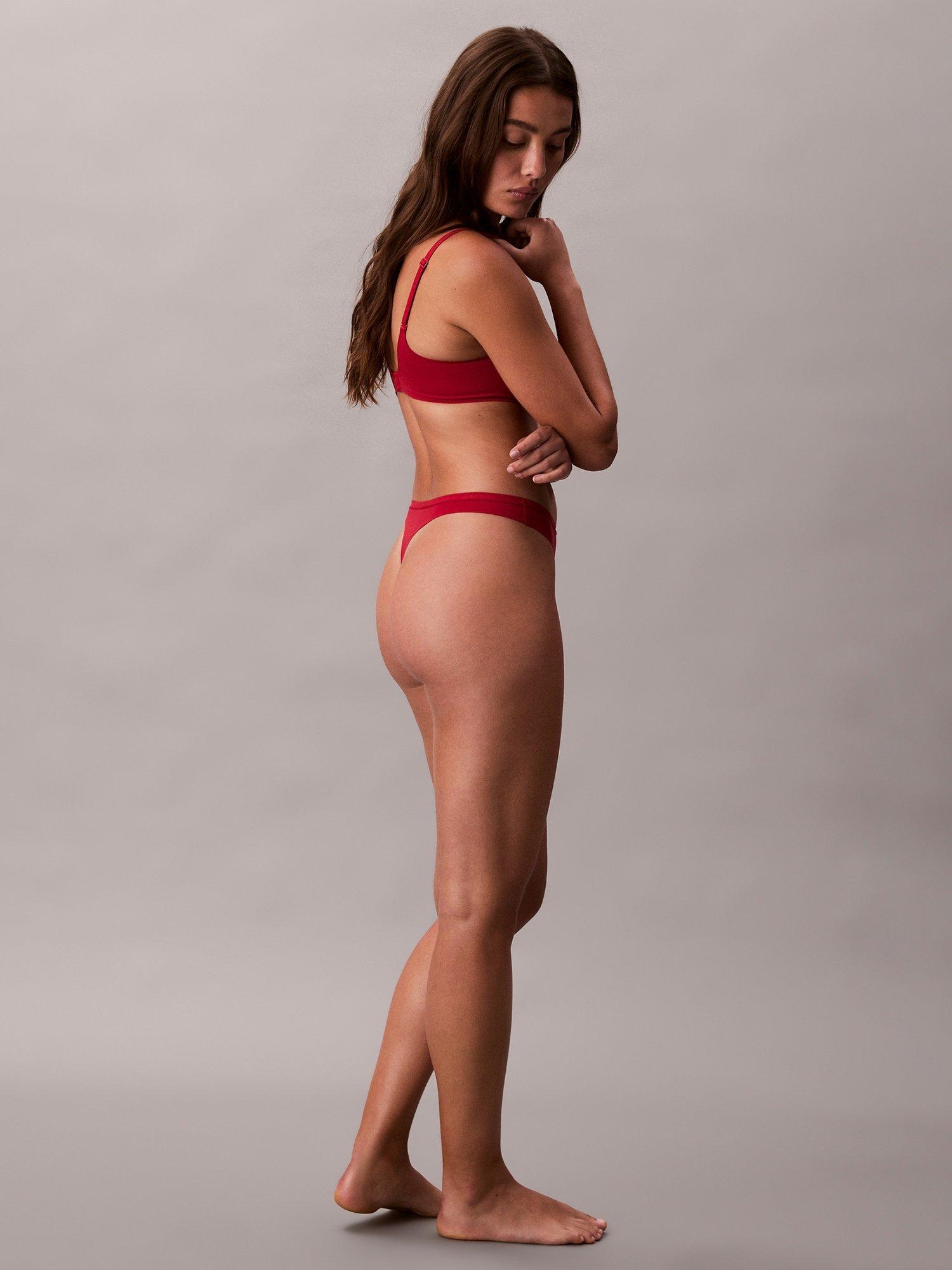 Product image 2 of 5, which shows Calvin Klein Perfectly Fit Thong, Red Stamp, XL